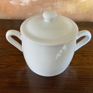 French Pillivuyt White Porcelain Sugar Bowl Vintage