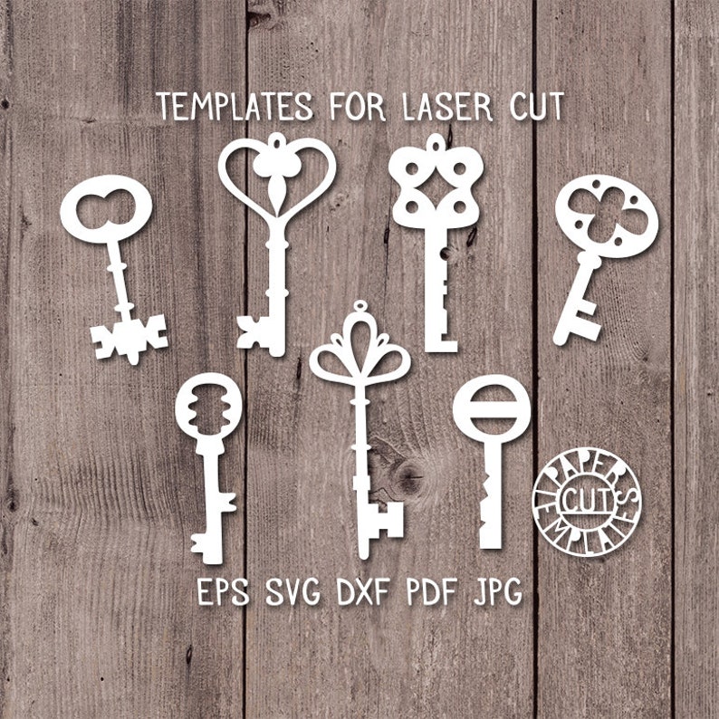 Set of Keys Designfor Laser Cutting SVG EPS DXF. Keys Etsy