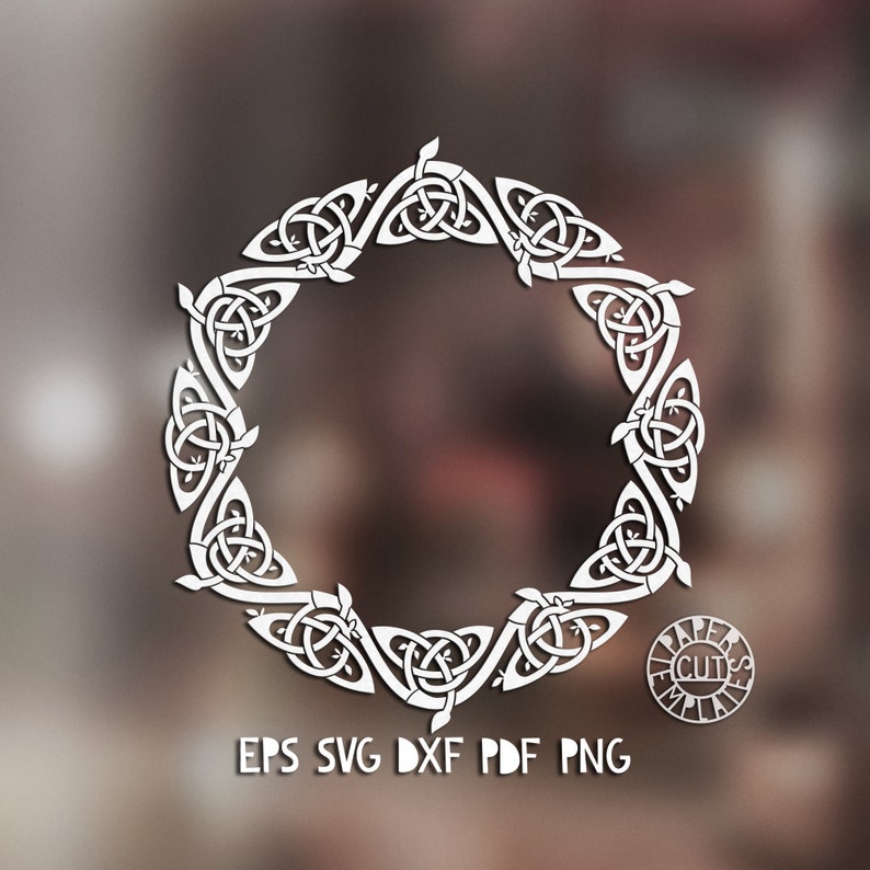 Download SVG Celtic circle border stencil for laser cutting. Irish ...