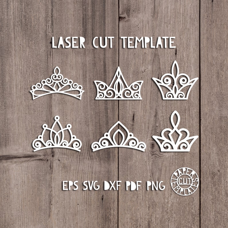 Download Pattern Of Tiara For Diy Templates Of Crowns For Laser Cutting Stencils Of Princess Crowns For Cutting From A Variety Of Materials Svg Card Making Stationery Papercraft