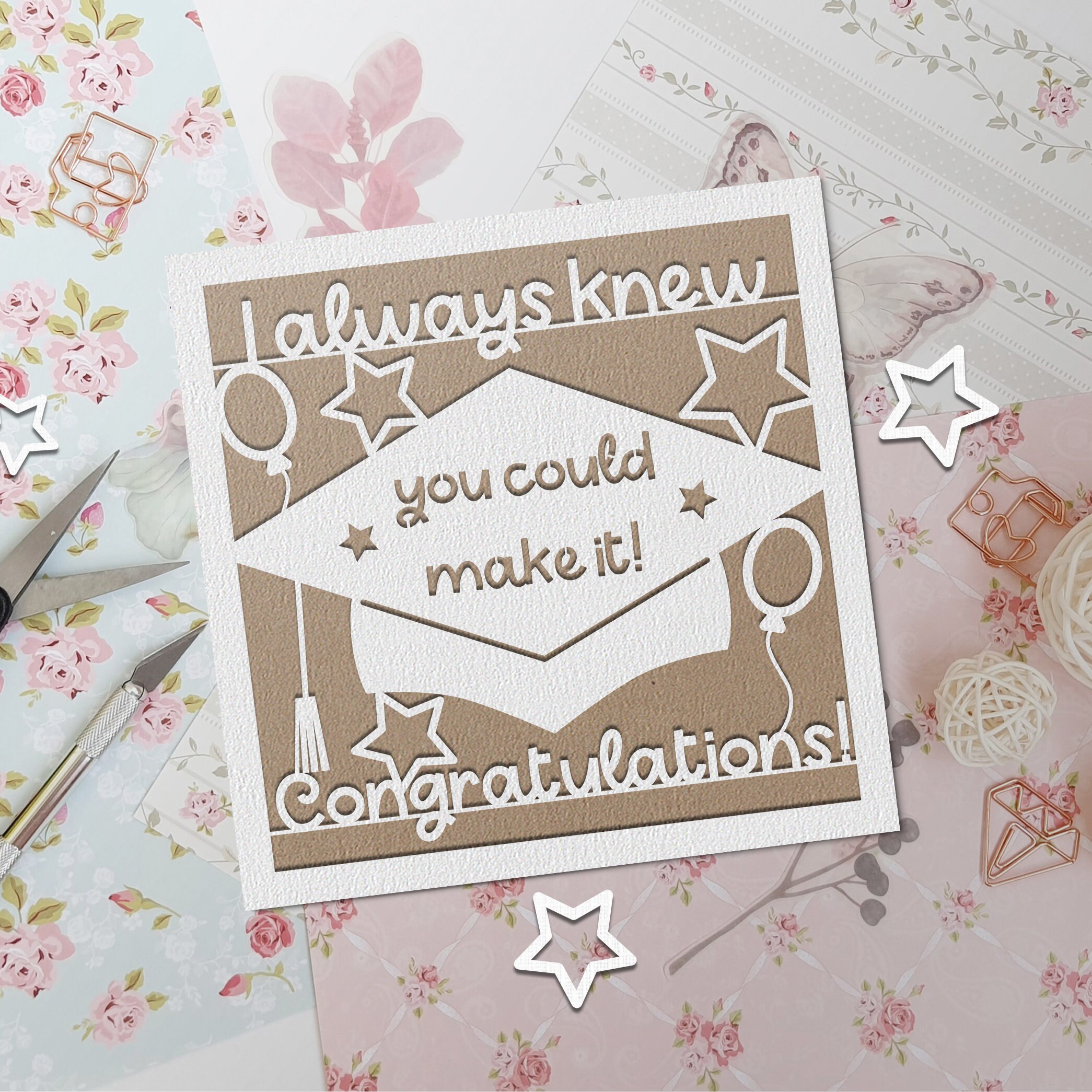 SVG Graduation card template for Silhouette & Cricut laser | Etsy