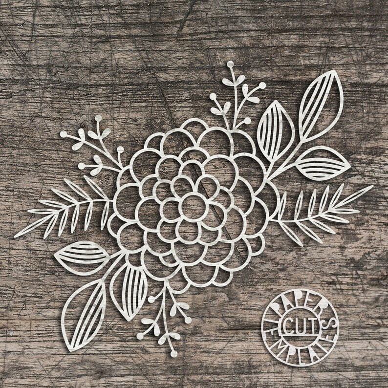 Download SVG flower bouquet for Cricut Silhouette Cameo plotter | Etsy