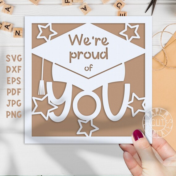 SVG Graduation card template for Silhouette & Cricut laser | Etsy