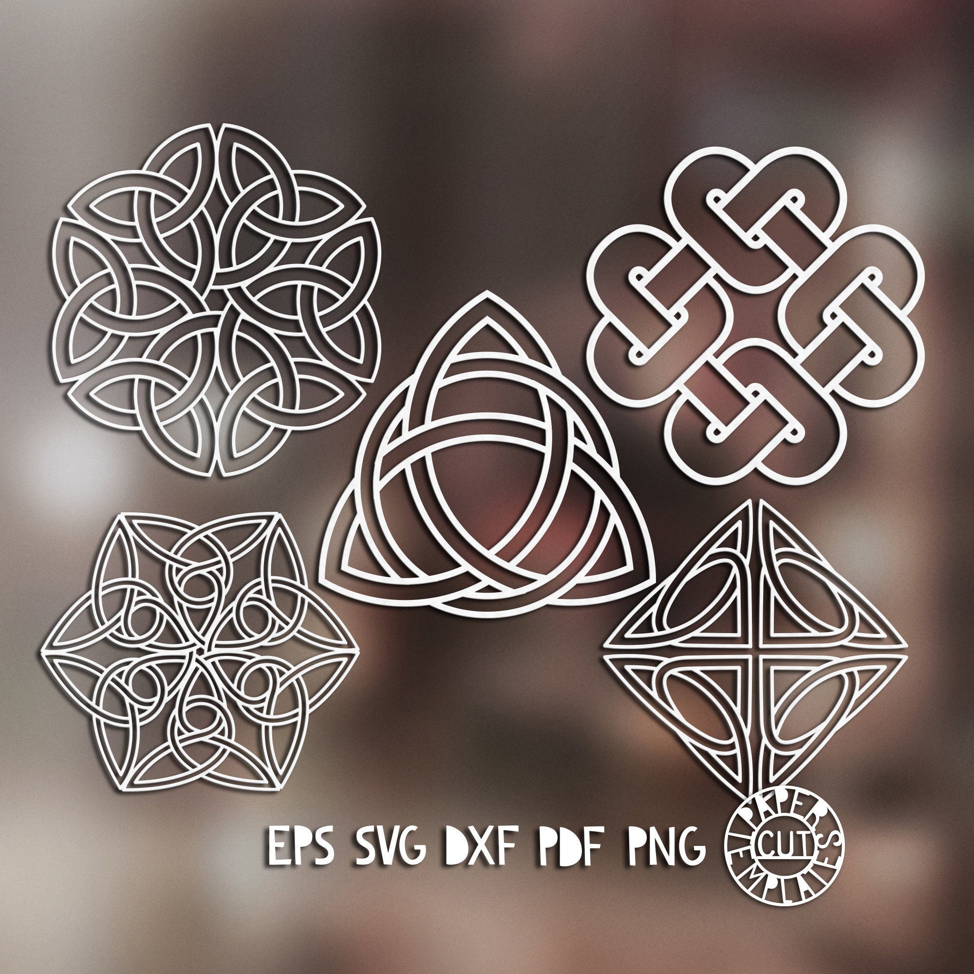 Svg Set Of Celtic Knots For Laser Cutting Stencil Celt Logo Etsy