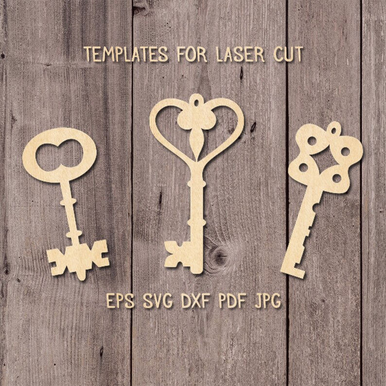 Set of Keys Designfor Laser Cutting SVG EPS DXF. Keys Etsy