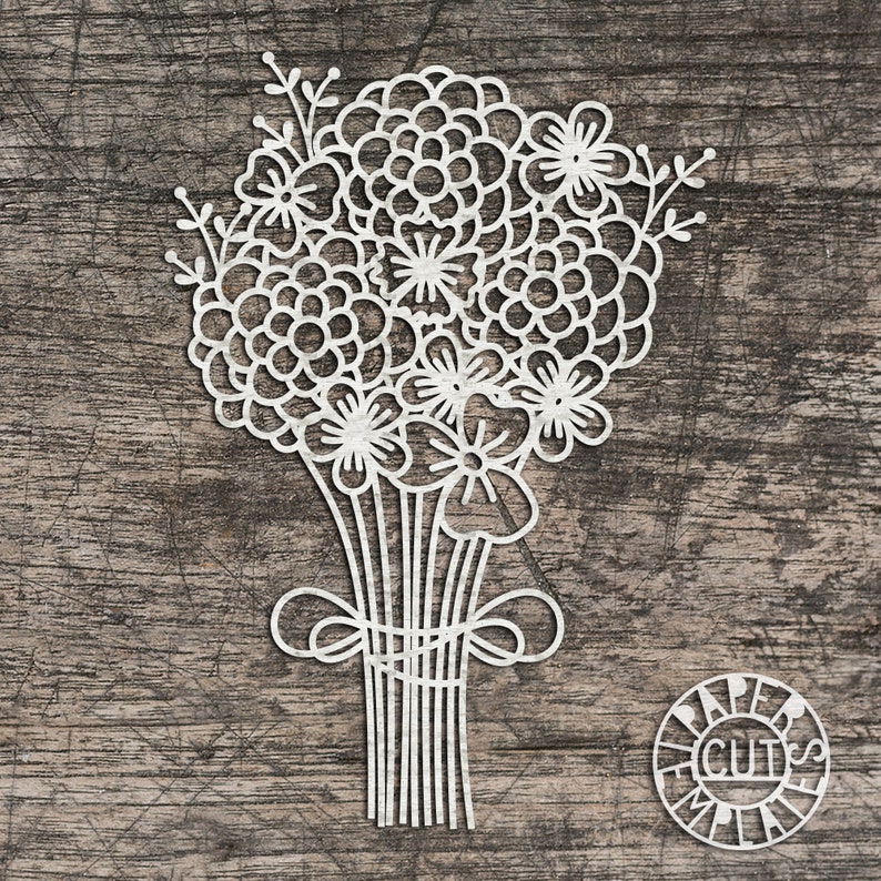 SVG flower bouquet for Cricut Silhouette Cameo plotter | Etsy