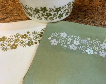 Pyrex Spring Blossom (Crazy Daisy) Banner Kitchen Towels (Embroidered)