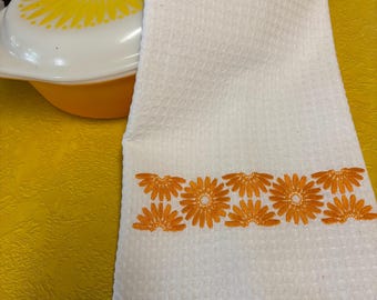 Toalla de cocina bordada con girasoles (Pyrex)