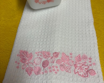 Gooseberry (Pink) to complement your Pyrex Collection Kitchen Towel