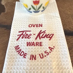 Fire King Logo Besticktes Küchentuch aus Baumwolle