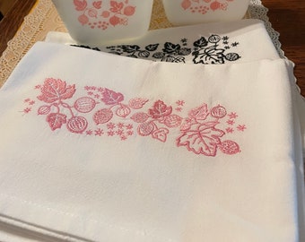 Pyrex "Gooseberry" Embroidered Kitchen Towels