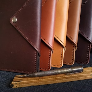 Leather Notebook Cover Vegetable Tanned, for 13 x 21 cm Travelers Notebook, Refillable Leather Snap Journal, Customize Notebook Cover option