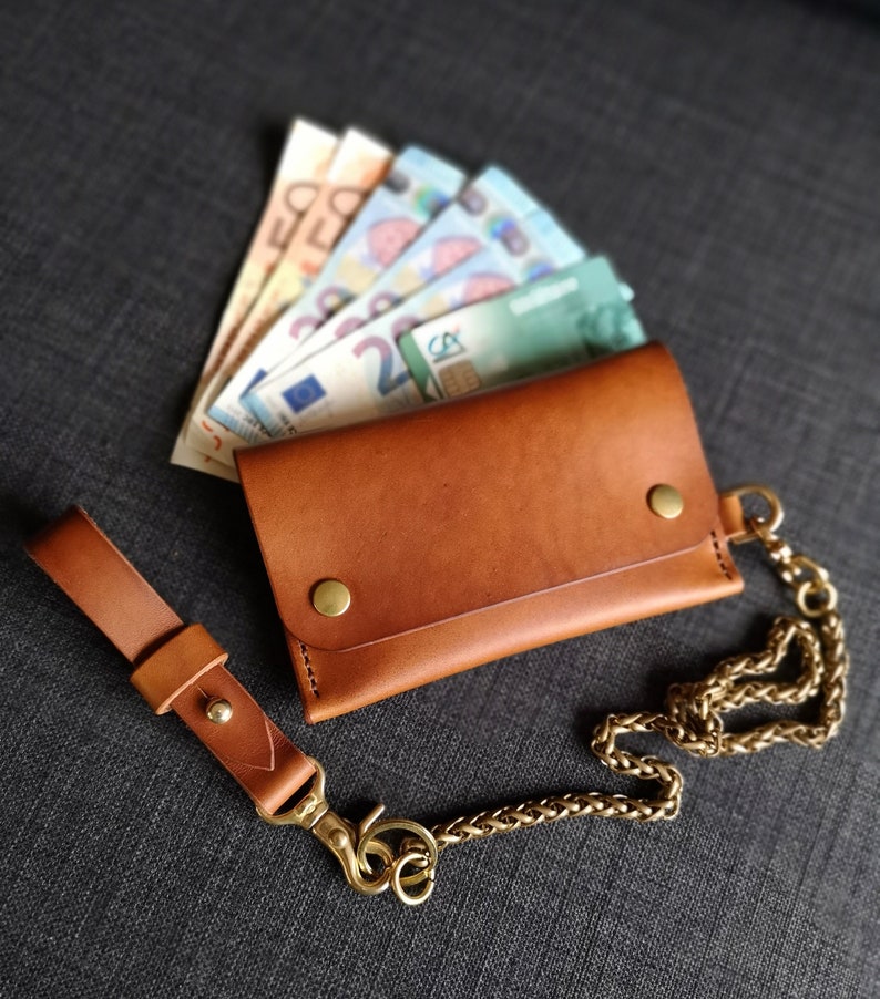 Biker Wallet Old School Wallet Trucker With Personalize Etsy