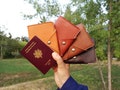 PASSPORT Leather Cover, Customize Cover, Name, Initials, Tan color, Boarding pass, Traveler's Notebook, Field Notes book option product logo