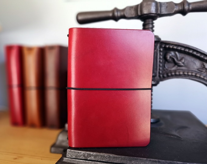 Refillable Hand-Crafted Genuine Leather Traveler's Notebook Diary Planner Gift for Men or Women Midori Cover