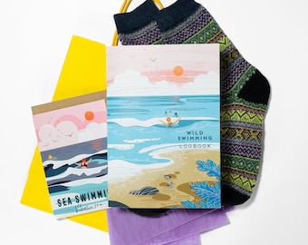 Wild swimming gift set sea swimming gift swimmer gift swimming logbook