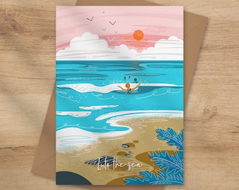 Biglietto di auguri "In the Sea Wanderlust" formato A6 con busta