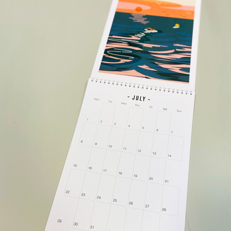 Coastal Wall Calendar 2024 Sea Swimming Monthly Calendar Etsy