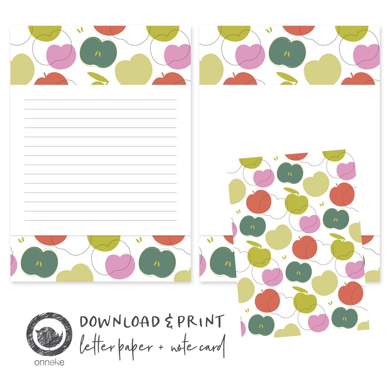 Printable letter paper and notecard apples, producing paper, stationery, A5, quick down load, snailmail graphic relating to Printable Letter Papers known as Printable letter paper and notecard apples, crafting paper, stationery, A5, instantaneous down load, snailmail