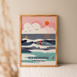 Meer schwimmen Kunstdruck Kunstdruck