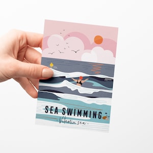 Sea swimming card sea swimmer wild swimming card wild swimmer vitamin sea