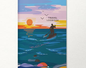 Cuaderno de viaje para practicar paddle surf: Diario de vacaciones ecológico