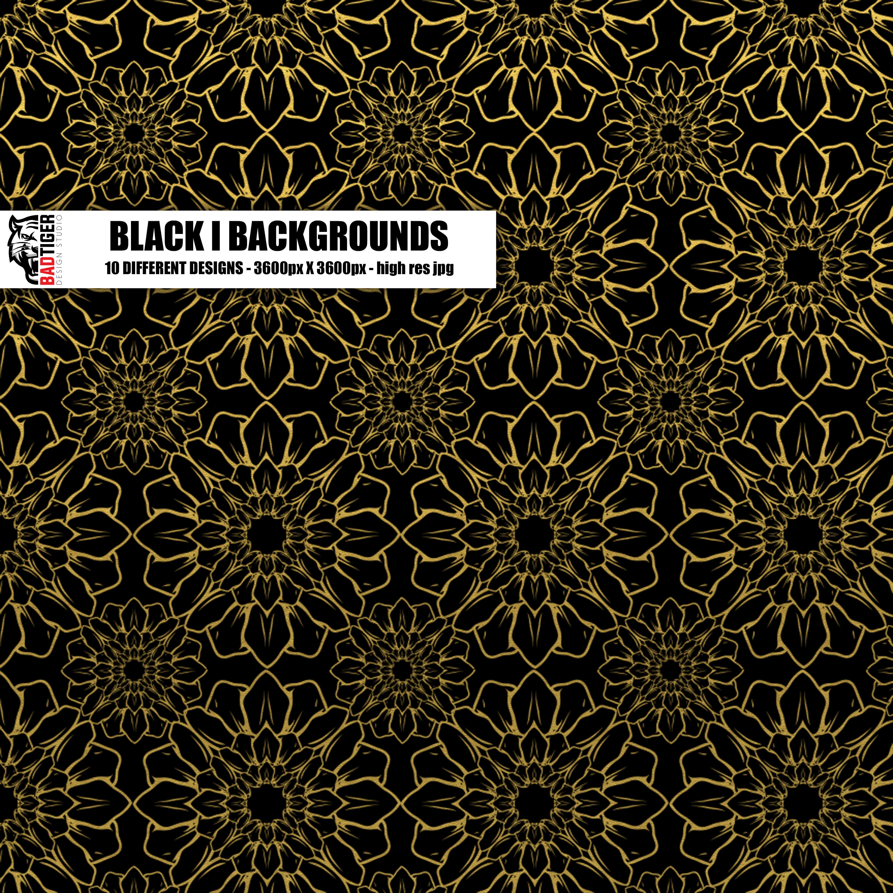 Black Gold Pattern Damask Texture Digital Paper, Gold Pattern Scrapbook ...