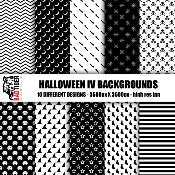 Schwarz Weiss Halloween Papier Halloween Scrapbook Papier Etsy