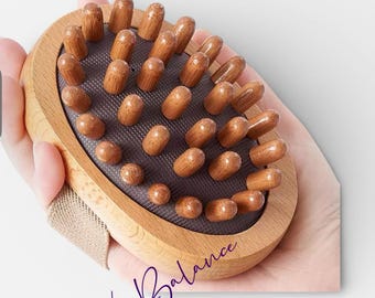 Wooden Massage Brush for Body | Smooth Relaxation Tool | Daily Self-Care/ 1PC