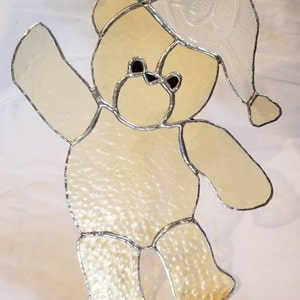 Vetro colorato Orsacchiotto Sun Catcher / Vetro fatto a mano Arte / Vetro Orso Finestra Arte