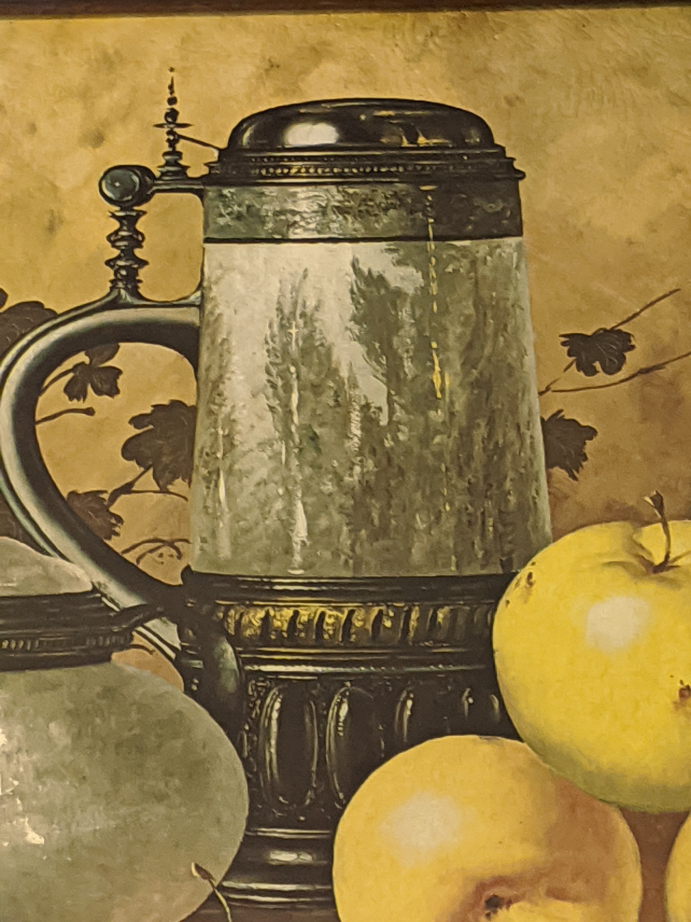 Giovannetti Still Life 鉛筆画 約30x40cm Antique Signed Y. Giovanni Still Life Fruit Oil Painting on