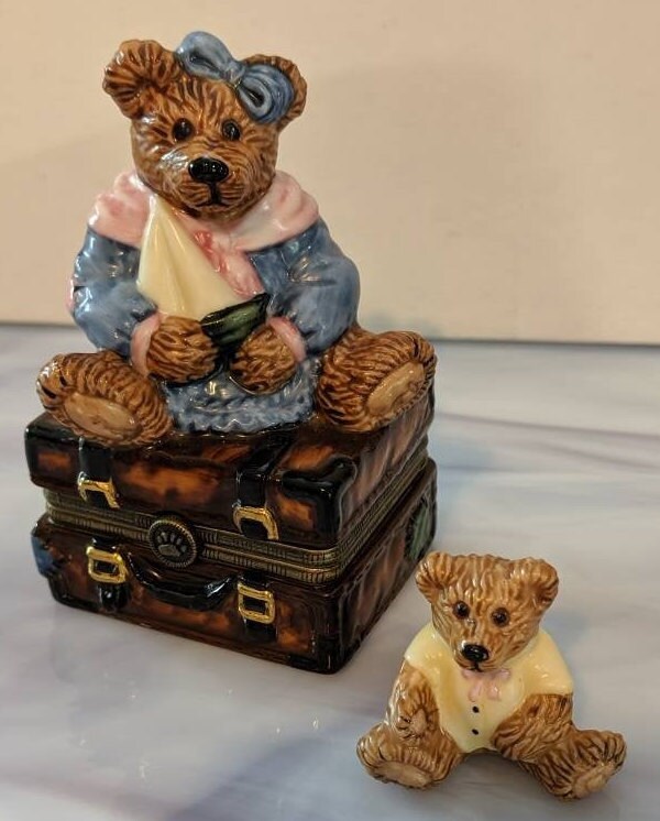 Boyds Bears,bearware Pottery,trinket Box,hinged Jewelry Box
