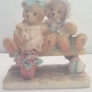 Cherished Teddies Tracie and Nicole Side by Side with Friends Priscilla Hillman Enesco Corp 1992