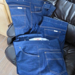 Vintage Men&#39;s Denim Jeans,34X34,Set of 3 Blue Jeans,Hush Puppies,Chaps,Never Worn,Vintage Fashion,Dark Blue Denim