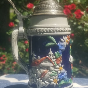 Gerz West Germany Lidded Beer Stein 6&quot;