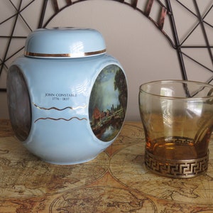 Ginger Jar/Tea Storage/Reproduction John Constable Artwork/For Twining & Co by Burgess and Leigh/Staffordshire England
