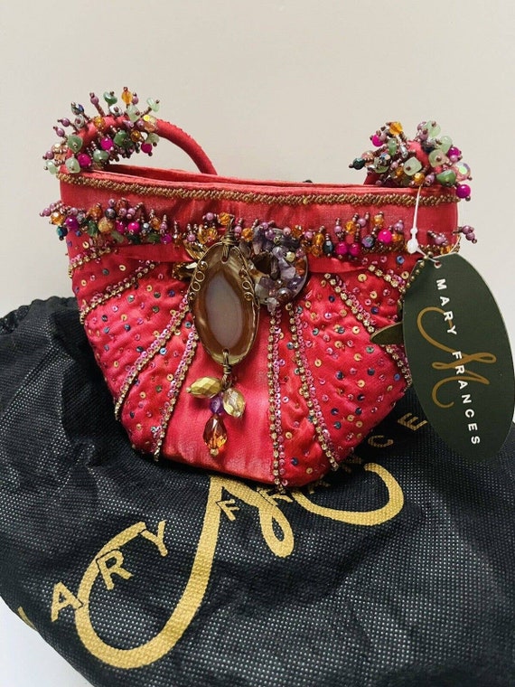 RARE NWT Rare & Retired Mary Frances Good Fortune crossbody detachab gold  c… | Beaded purses, Beaded handbag, Beaded bags