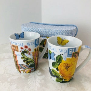 Claire Paisley Porcelain Mug Set Of 2 Cups Fine China NEW Germany