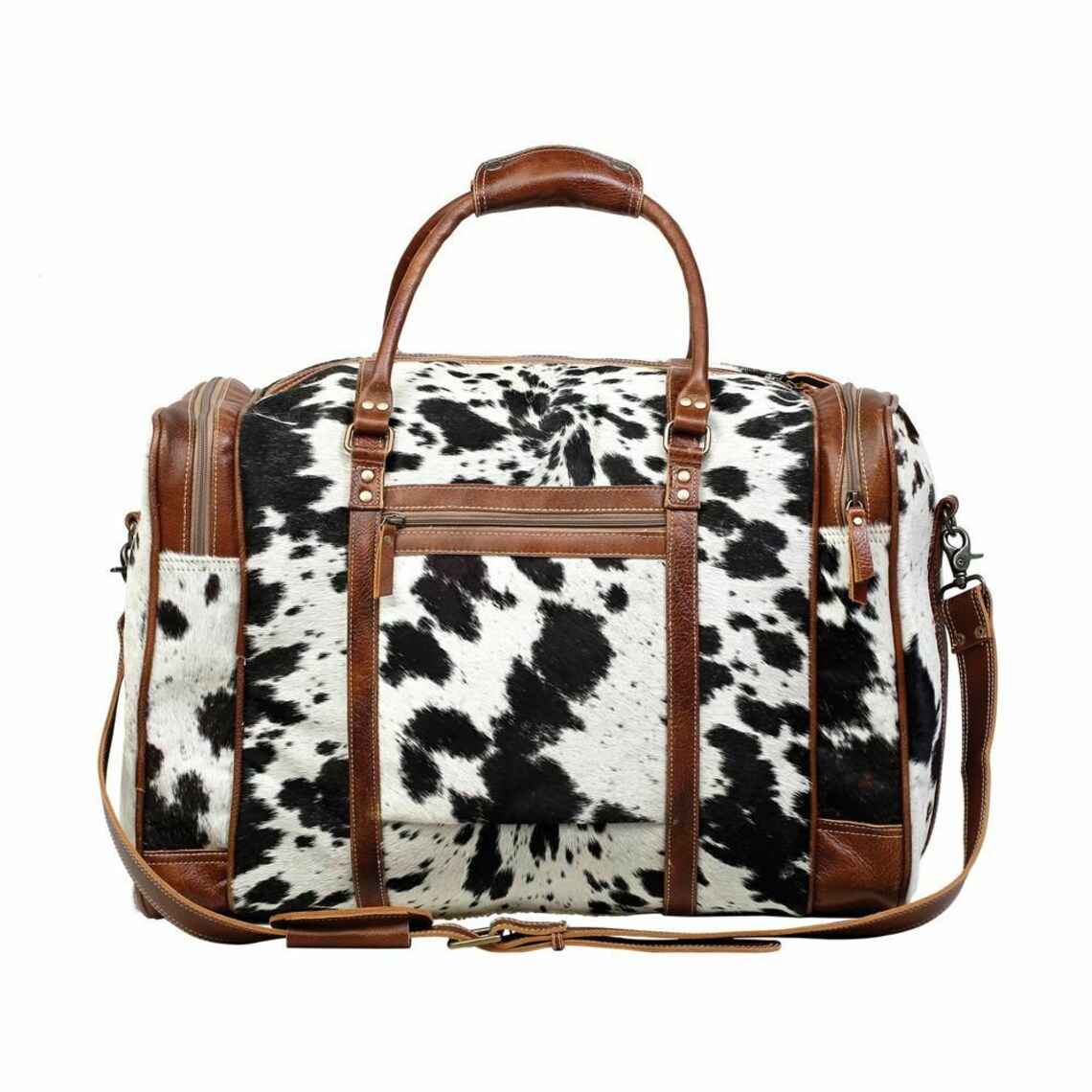 Myra Bag Grand Traveller Duffle Bag Leather Hairon Cowhide Etsy