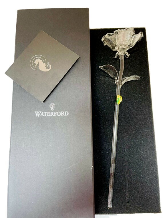 WATERFORD CRYSTAL Fleurology Rose Flower Sculpture New in Box Etsy