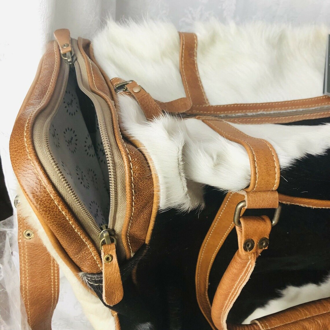 Myra Bag Grand Traveller Duffle Bag Leather Hairon Cowhide Etsy