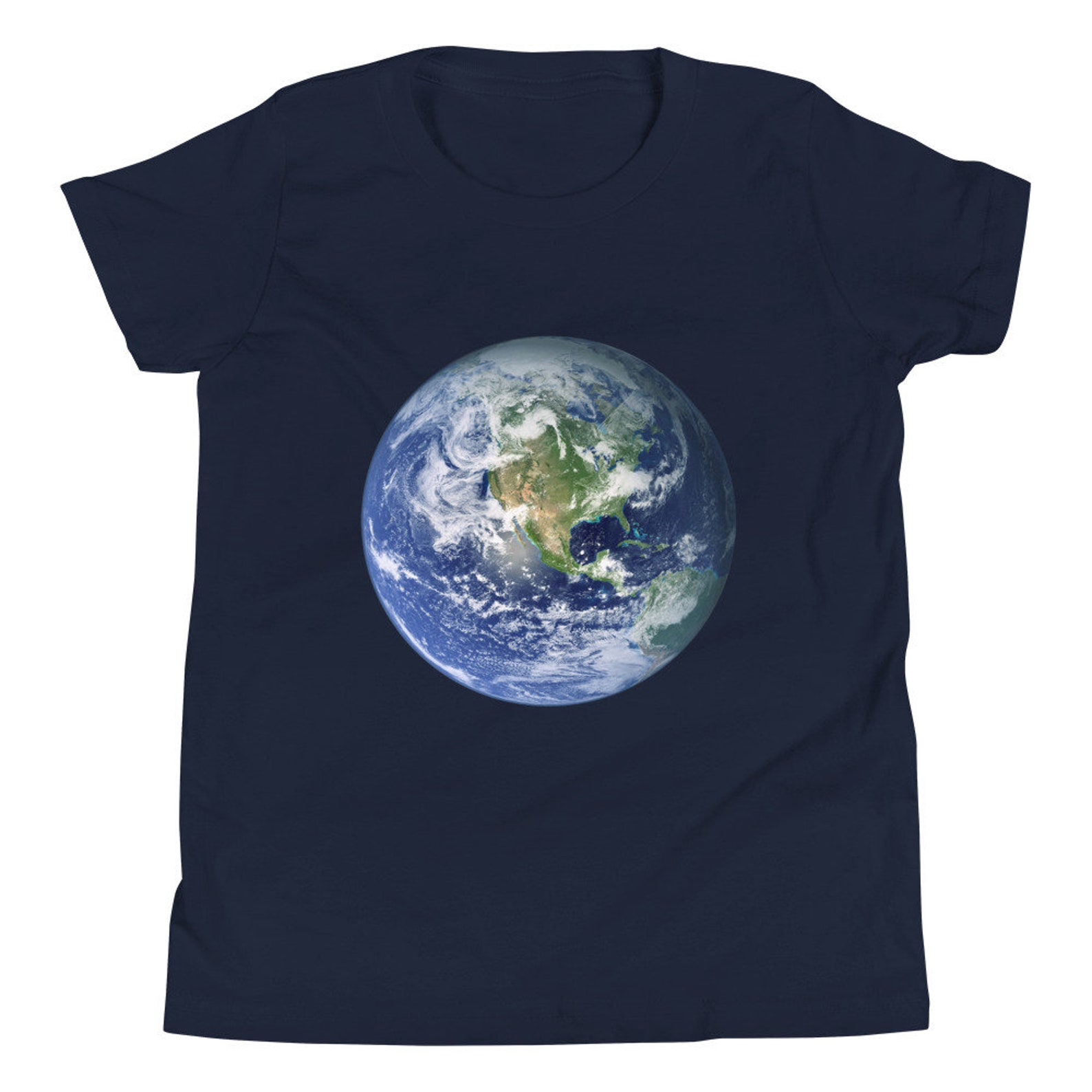Globe printing Youth Short Sleeve TShirt for creative person Etsy