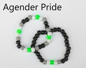 Pulsera Agender Pride - Pronombres personalizados opcionales
