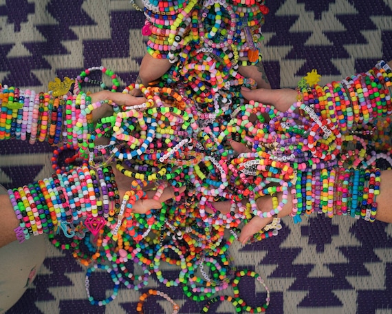 20 Random Rave Kandi Bracelets - EDM RAVE KANDI PLUR