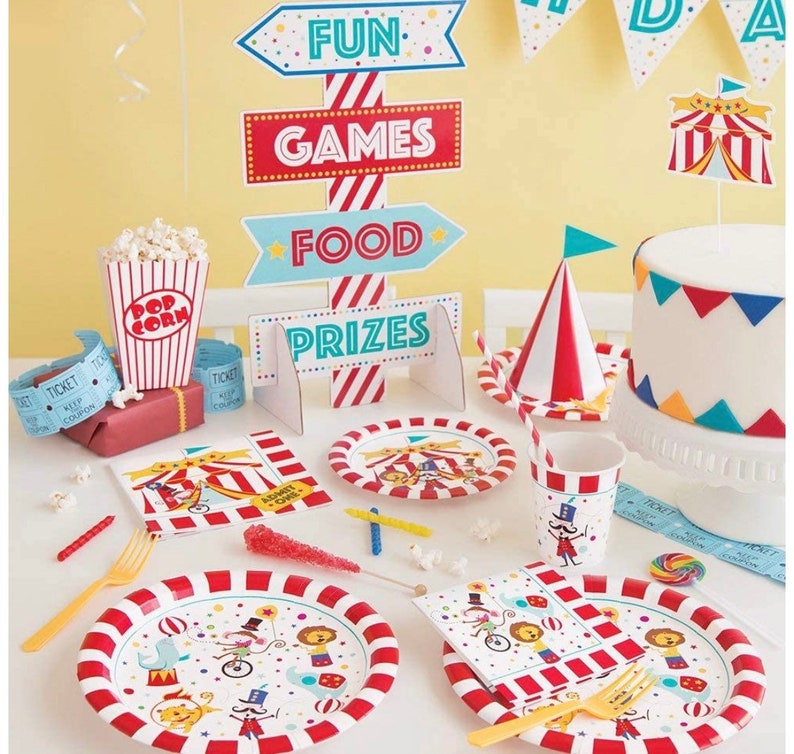 Circus Tent Cake Topper, 8.75 in x 4 in., Circus Carnival Party, 1 count image 3