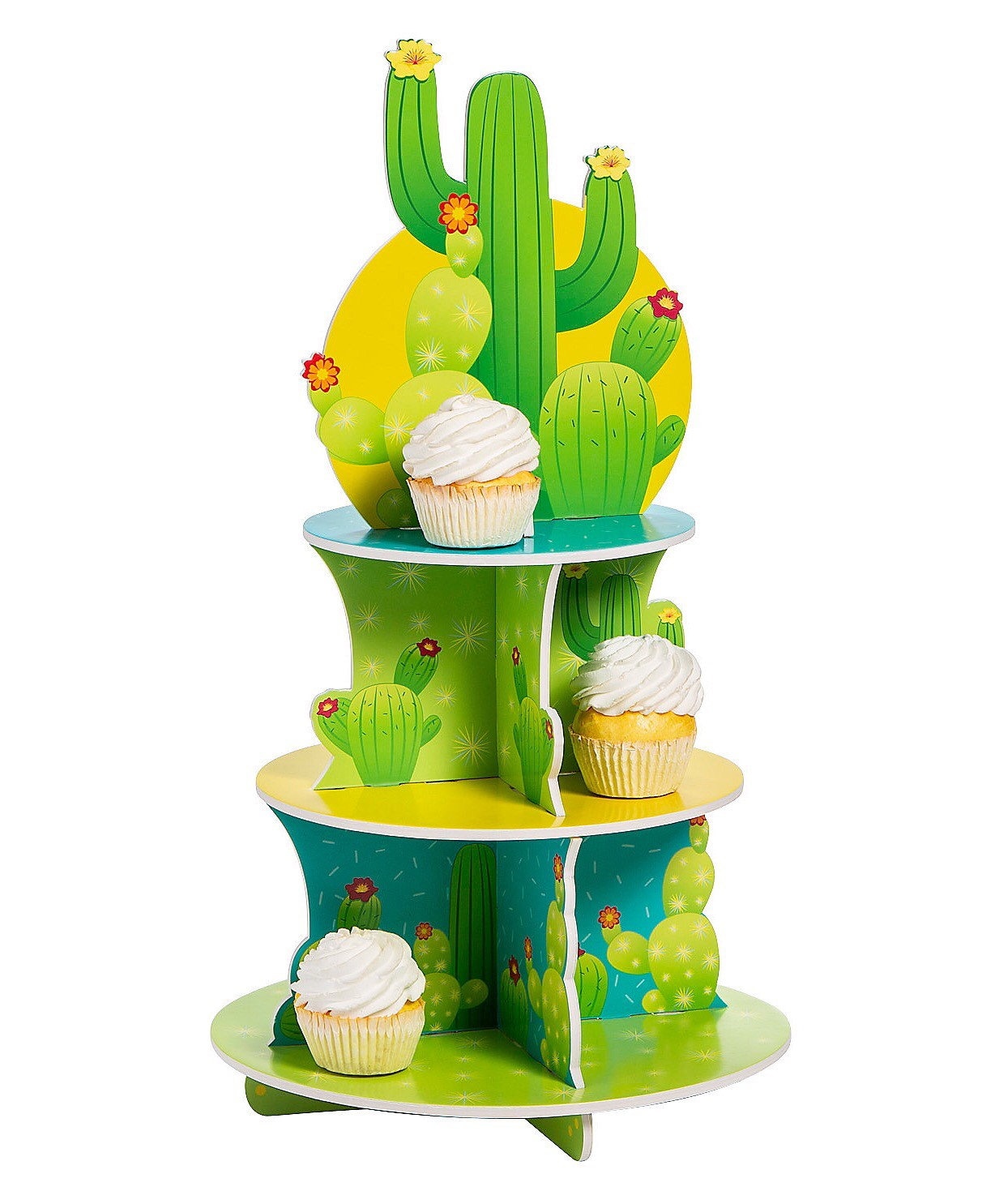 3 Tie Cactus Cupcake Stand Geen Cactus Bithday Paty