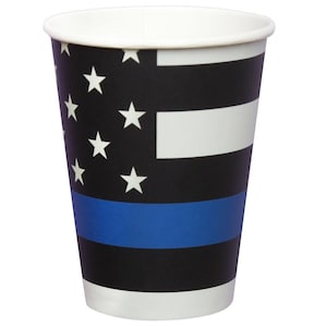 Thin Blue Line Law Enforcement Party Cups, Set of 8, Police Party, Police Retiremenr, Police Theme Birthday Party
