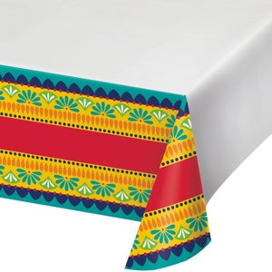 CLOSEOUT!! 50% OFF Fiesta Pottery Paper Table Cover, 54” x 102”, Fiesta Party, Fiesta Birthday
