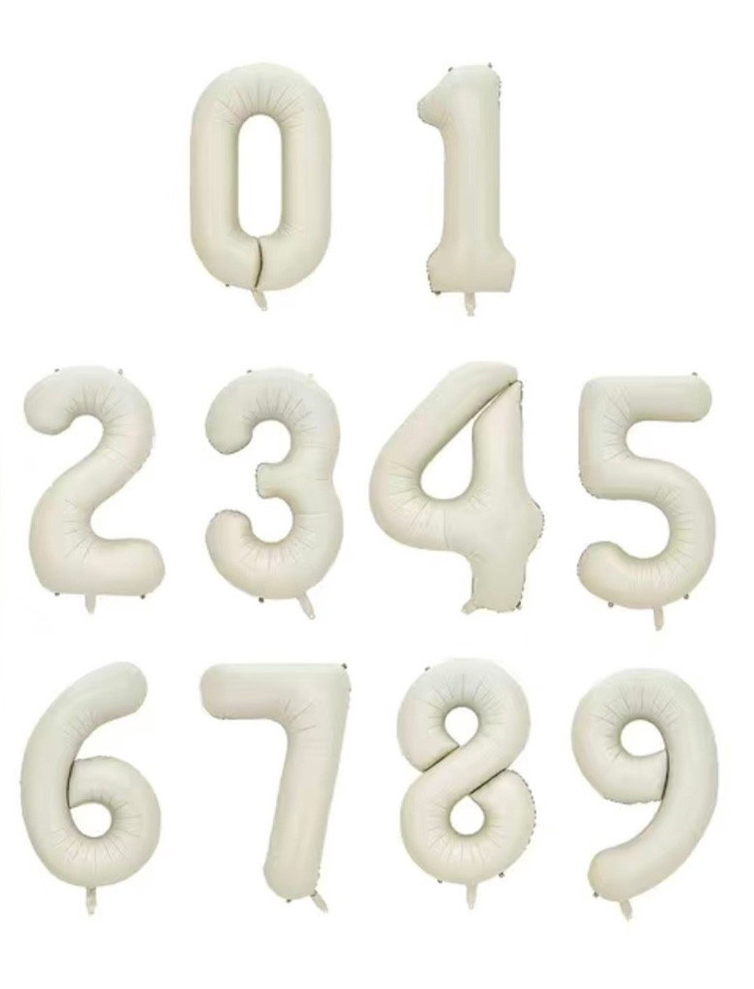 Cream Foil 40” Number Balloon, Choose From Numbers 0-9 - Etsy