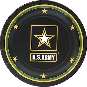 U.S. Army Dessert Plates, Set of 8, Military Party, Military Retirement, Army Theme Birthday Party